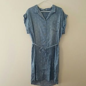 Chambray buttoned dress